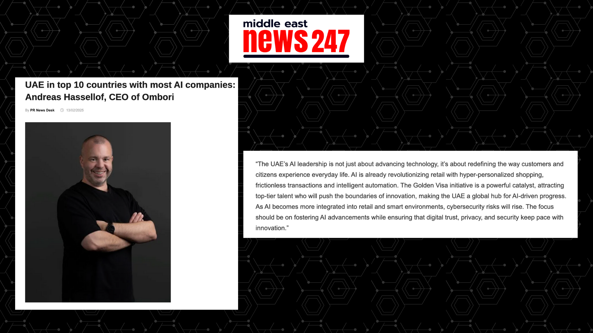 UAE in top 10 countries with most AI companies: Andreas Hassellof, CEO of Ombori