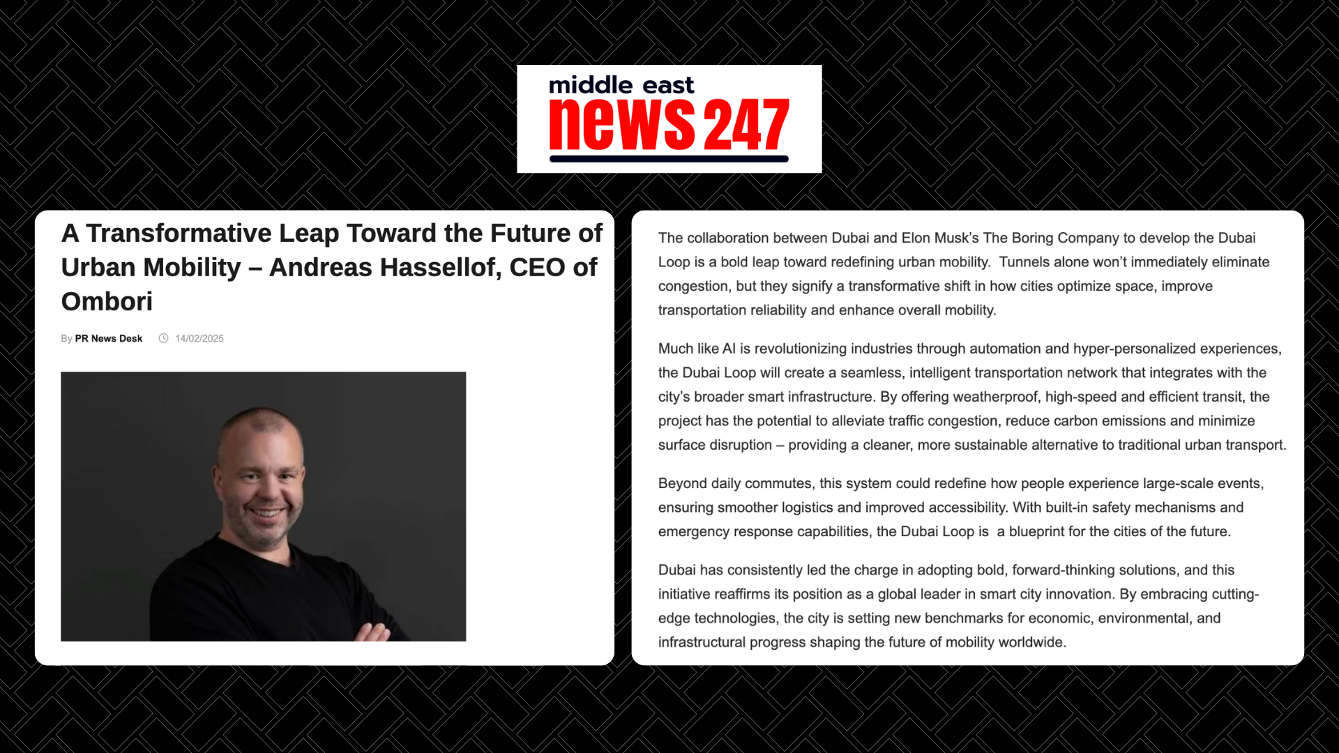 A Transformative Leap Toward the Future of Urban Mobility – Andreas Hassellof, CEO of Ombori
