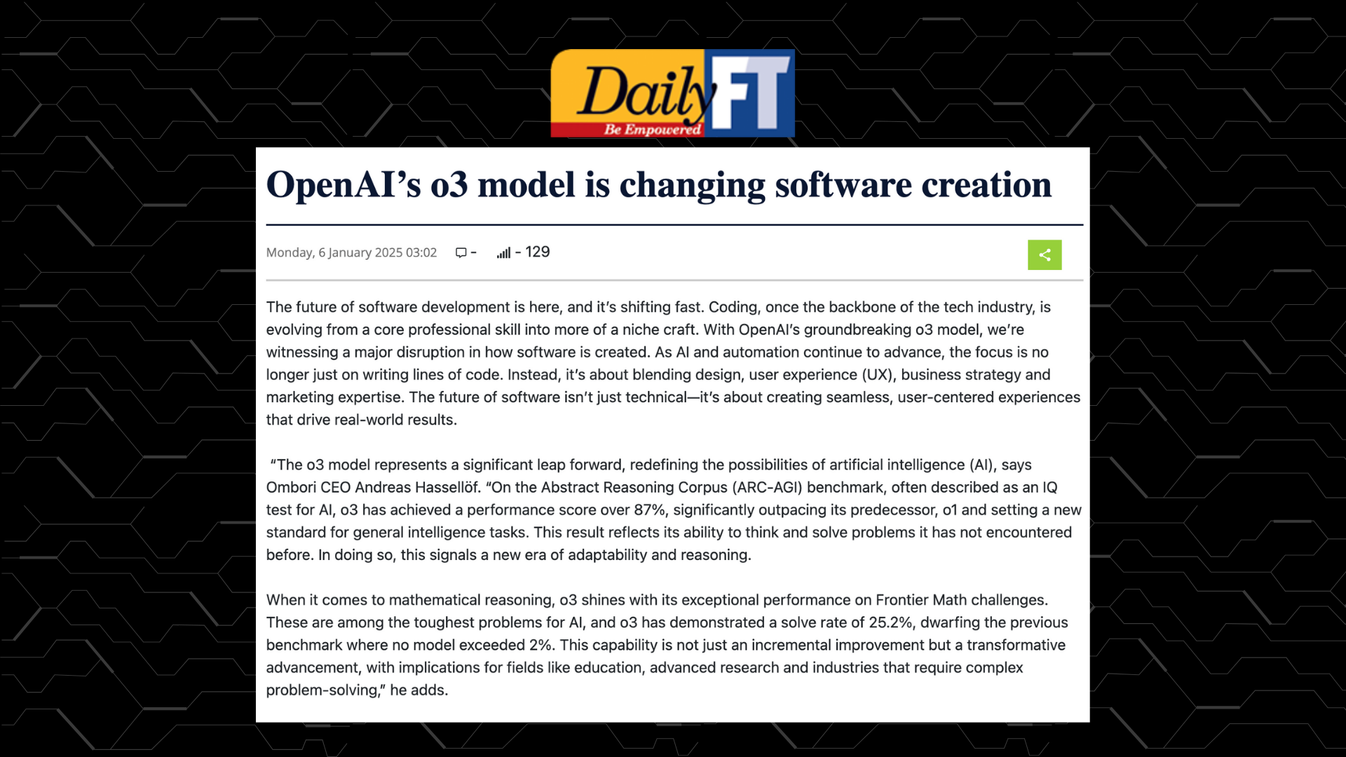 OpenAI’s o3 model is changing software creation